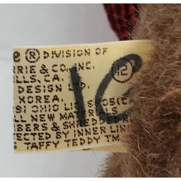 Vintage Applause Dark Brown Teddy Bear Plush Taffy Teddy Stuffed Animal Toy 11" - Picture 3 of 3